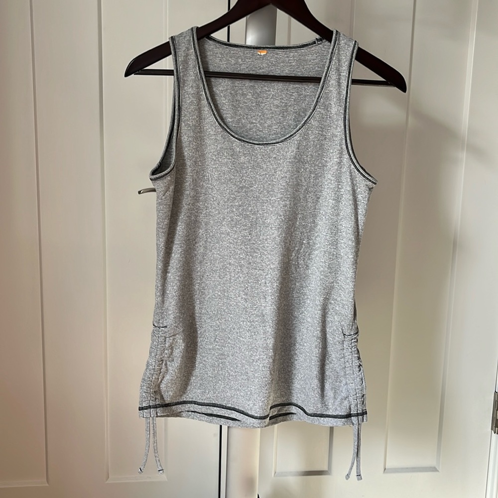 Lucy Workout Tank Top with Cinched, Drawstrings on Each Side of Waist